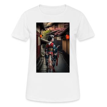 Geisha in Kyoto Japanisch Kimono Japanische Kunst - Frauen T-Shirt atmungsaktiv - Weiß - Vorne - AI Model Female 172 dark (172cm)
