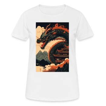 Japanischer Drache Chinesischer Drache - Frauen T-Shirt atmungsaktiv - Weiß - Vorne - AI Model Female 172 dark (172cm)