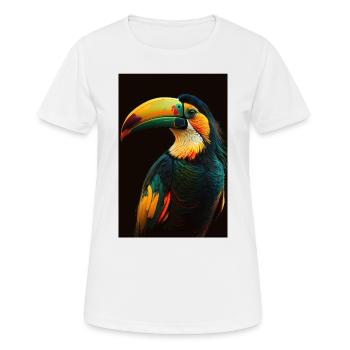 Tukan Vogel Schnabel Spechtvögel - Frauen T-Shirt atmungsaktiv - Weiß - Vorne - AI Model Female 172 dark (172cm)