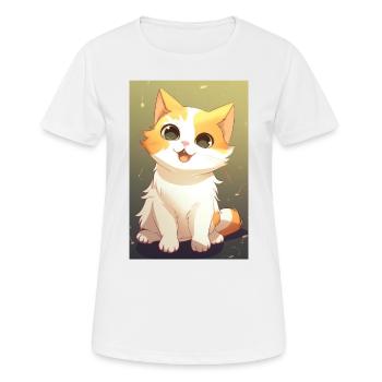 Lustige Katze - Frauen T-Shirt atmungsaktiv - Weiß - Vorne - AI Model Female 172 dark (172cm)