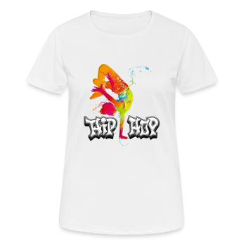 HIP HOP - Frauen T-Shirt atmungsaktiv - Weiß - Vorne - AI Model Female 172 dark (172cm)