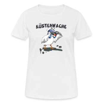 moewe kuestenwache - Frauen T-Shirt atmungsaktiv - Weiß - Vorne - AI Model Female 172 dark (172cm)