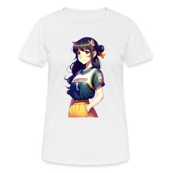 baseball girl,jolie fille de base-ball, - T-shirt respirant Femme - blanc - Devant - AI Model Female 172 dark (172cm)