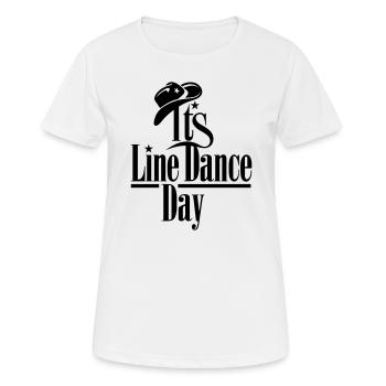 LINE DANCING, IT'S LINE DANCE DAY MIT HUT - Frauen T-Shirt atmungsaktiv - Weiß - Vorne - AI Model Female 172 dark (172cm)
