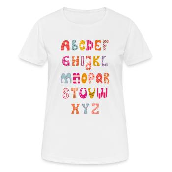 Alphabet, ABC for school beginners - Women's Breathable T-Shirt - white - Front - AI Model Female 172 dark (172cm)