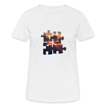 sunset / sunrise sky puzzle gift idea - Women's Breathable T-Shirt - white - Front - AI Model Female 172 dark (172cm)