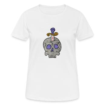 Wand and the skull Halloween gift idea - Women's Breathable T-Shirt - white - Front - AI Model Female 172 dark (172cm)
