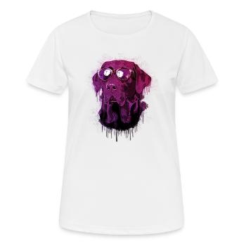 Labrador mit Sonnenbrille - Frauen T-Shirt atmungsaktiv - Weiß - Vorne - AI Model Female 172 dark (172cm)