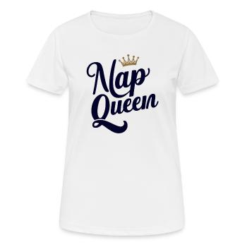Nap Queen : Couronne pour les amateurs de sommeil - T-shirt respirant Femme - blanc - Devant - AI Model Female 172 dark (172cm)