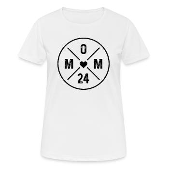 Mom 24 Mother Offspring Baby Announcement Mom 2024 - Women's Breathable T-Shirt - white - Front - AI Model Female 172 dark (172cm)