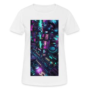 CYBERPUNK - T-shirt respirant Femme - blanc - Devant - AI Model Female 172 dark (172cm)