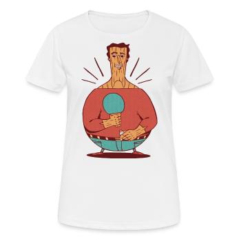 Ping Pong Outfit Tischtennisschläger Pingpong - Frauen T-Shirt atmungsaktiv - Weiß - Vorne - AI Model Female 172 dark (172cm)