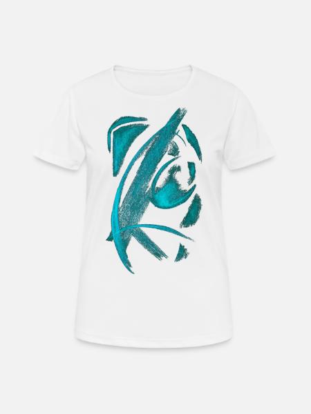 abstrakt - Frauen T-Shirt atmungsaktiv - Weiß