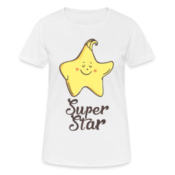 Star: Super star - T-shirt respirant Femme - blanc - Devant - AI Model Female 172 dark (172cm)