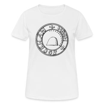 Hoch - Frauen T-Shirt atmungsaktiv - Weiß - Vorne - AI Model Female 172 dark (172cm)