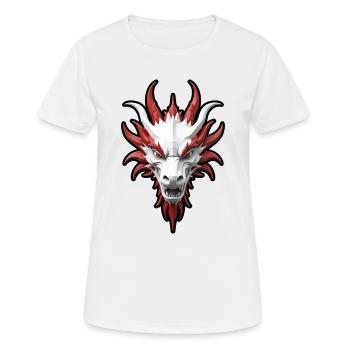 Tête de dragon rouge et blanc - T-shirt respirant Femme - blanc - Devant - AI Model Female 172 dark (172cm)