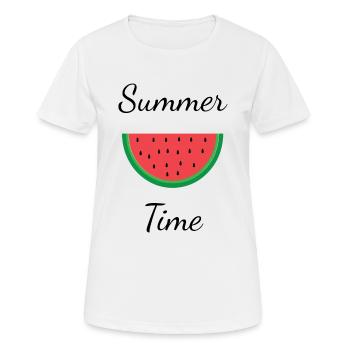 heure d'été - T-shirt respirant Femme - blanc - Devant - AI Model Female 172 dark (172cm)