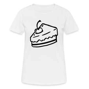Tarte au gâteau d'anniversaire - gâteau d'anniversaire - cadeau - T-shirt respirant Femme - blanc - Devant - AI Model Female 172 dark (172cm)