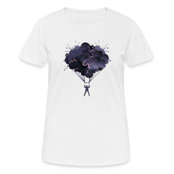 Fallschirm Gewitter skydive skydiving blitz - Frauen T-Shirt atmungsaktiv - Weiß - Vorne - AI Model Female 172 dark (172cm)