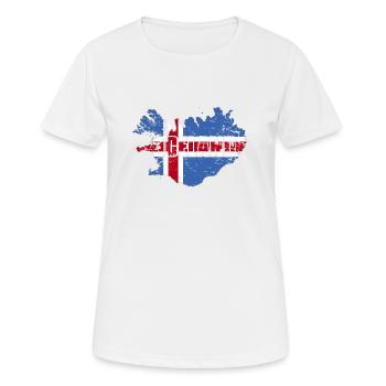 Islande - contour - T-shirt respirant Femme - blanc - Devant - AI Model Female 172 dark (172cm)