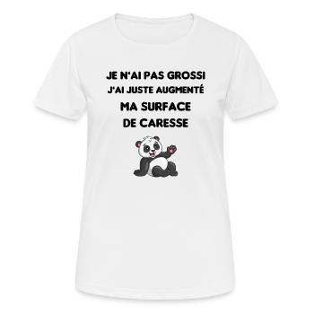 je n ai pas grossi humour blague drôle panda gros - T-shirt respirant Femme - blanc - Devant - AI Model Female 172 dark (172cm)