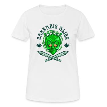 Cannabis Alien - Women's Breathable T-Shirt - white - Front - AI Model Female 172 dark (172cm)