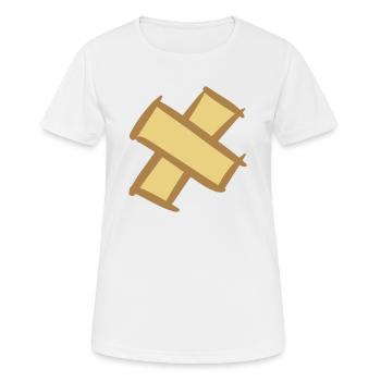 Pflasterkreuz. Pavement Cross. Wound plasters. - Women's Breathable T-Shirt - white - Front - AI Model Female 172 dark (172cm)