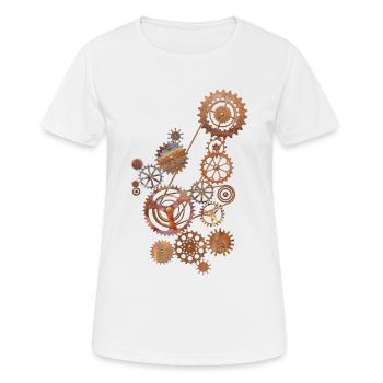 Getriebe - Frauen T-Shirt atmungsaktiv - Weiß - Vorne - AI Model Female 172 dark (172cm)