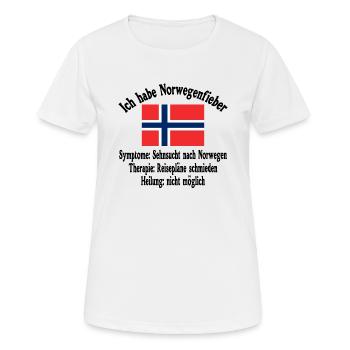 Norwegen Sehnsucht - Reise Skandinavien Geschenk - Frauen T-Shirt atmungsaktiv - Weiß - Vorne - AI Model Female 172 dark (172cm)