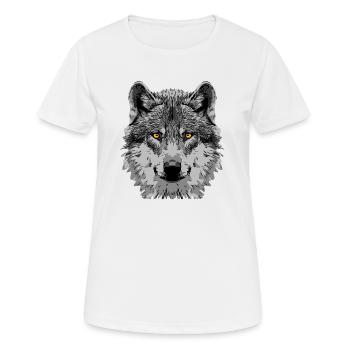 wolf2 1 - Frauen T-Shirt atmungsaktiv - Weiß - Vorne - AI Model Female 172 dark (172cm)