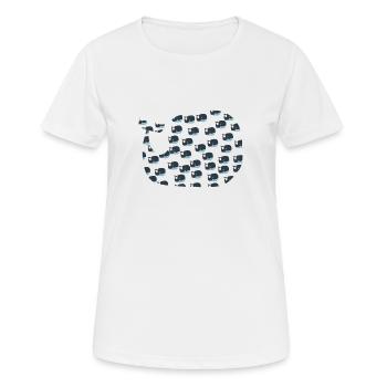 Wale - Frauen T-Shirt atmungsaktiv - Weiß - Vorne - AI Model Female 172 dark (172cm)