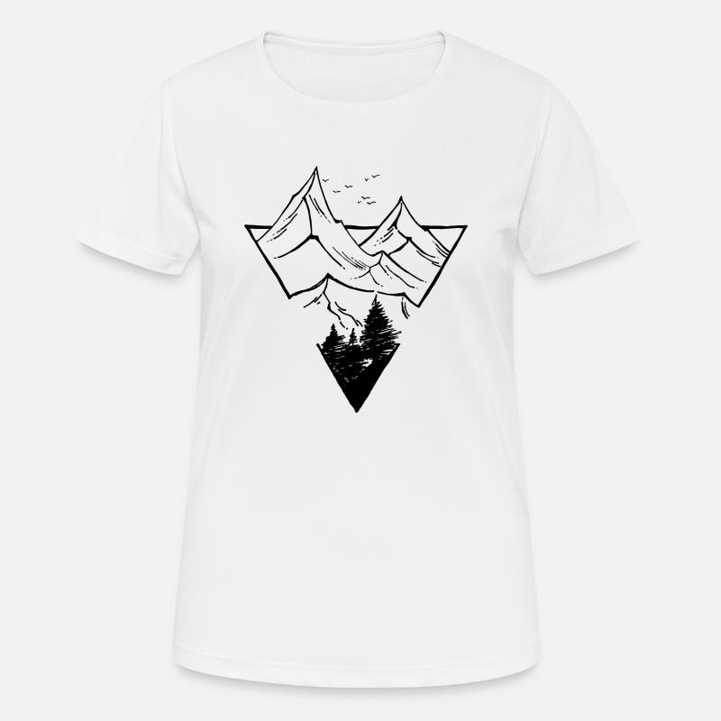 Triangle, Mountains & Forest - Women's Breathable T-Shirt - white