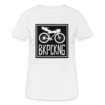 Fahrrad Gravelbike Rennrad Gravel Bikepacking - Frauen T-Shirt atmungsaktiv - Weiß - Vorne - AI Model Female 172 dark (172cm)