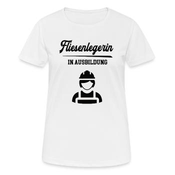 Fliesenlegerin in Ausbildung Fliesenleger Lehre - Frauen T-Shirt atmungsaktiv - Weiß - Vorne - AI Model Female 172 dark (172cm)