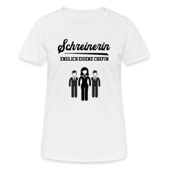 Schreinerin Chefin Selbstständigkeit Firma Gründen - Frauen T-Shirt atmungsaktiv - Weiß - Vorne - AI Model Female 172 dark (172cm)