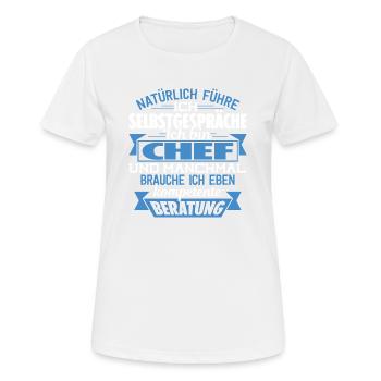 CHEF - KOMPETENTE BERATUNG - Frauen T-Shirt atmungsaktiv - Weiß - Vorne - AI Model Female 172 dark (172cm)