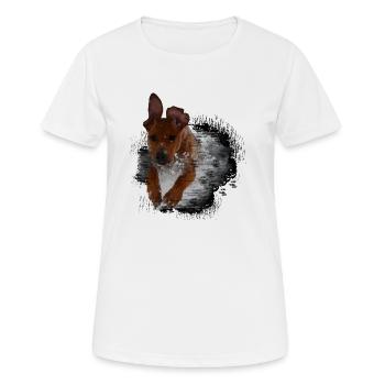 Rhodesian Ridgeback - Frauen T-Shirt atmungsaktiv - Weiß - Vorne - AI Model Female 172 dark (172cm)