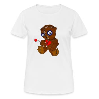 Horreur vaudou ours en peluche Halloween ours en peluche poupée - T-shirt respirant Femme - blanc - Devant - AI Model Female 172 dark (172cm)