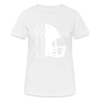 American Football Rugby - Frauen T-Shirt atmungsaktiv - Weiß - Vorne - AI Model Female 172 dark (172cm)