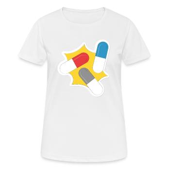 Pop Art Design Geschenk Retro Kapsel Medikament - Frauen T-Shirt atmungsaktiv - Weiß - Vorne - AI Model Female 172 dark (172cm)