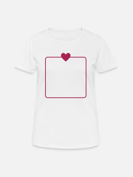 Rahmen Herz Quadrat Fotorahmen Form Runde Ecken - Frauen T-Shirt atmungsaktiv - Weiß