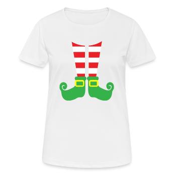christmas elf leg costume - Women's Breathable T-Shirt - white - Front - AI Model Female 172 dark (172cm)