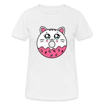 Donut Chat - Cute donut - T-shirt respirant Femme - blanc - Devant - AI Model Female 172 dark (172cm)