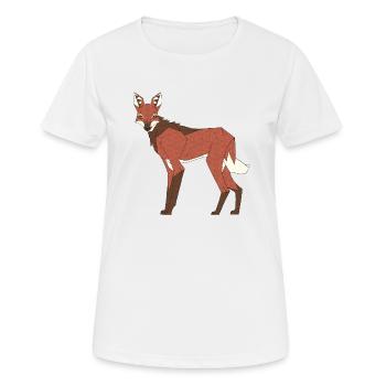 Loup à crinière - T-shirt respirant Femme - blanc - Devant - AI Model Female 172 dark (172cm)