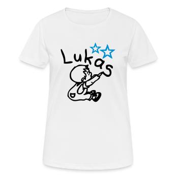 naam lukas © - Frauen T-Shirt atmungsaktiv - Weiß - Vorne - AI Model Female 172 dark (172cm)