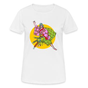 samouraï - T-shirt respirant Femme - blanc - Devant - AI Model Female 172 dark (172cm)