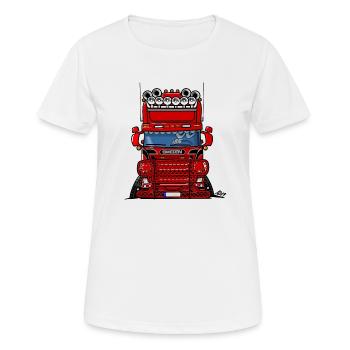0777 ROTER LKW SCHWEDEN - Frauen T-Shirt atmungsaktiv - Weiß - Vorne - AI Model Female 172 dark (172cm)