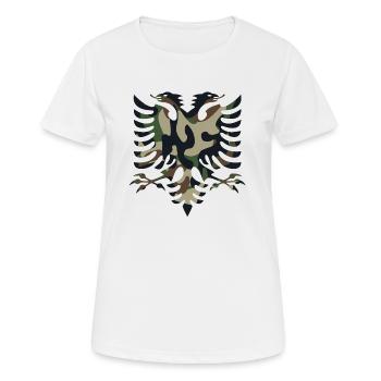 Albania flag camouflage colors - Women's Breathable T-Shirt - white - Front - AI Model Female 172 dark (172cm)