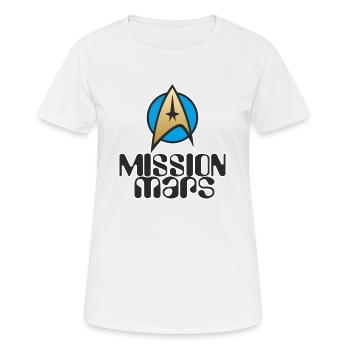 Mars Mission NASA ESA Enterprise1 - T-shirt respirant Femme - blanc - Devant - AI Model Female 172 dark (172cm)
