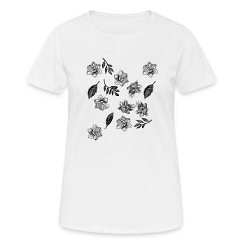 Narzissen und Blätter - Frauen T-Shirt atmungsaktiv - Weiß - Vorne - AI Model Female 172 dark (172cm)